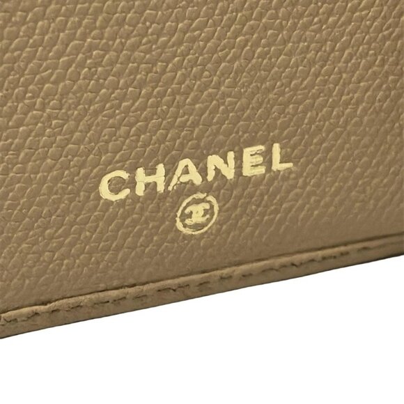CHANEL CC Button - Beige Leather Card Case 163-061625 - Picture 4 of 4
